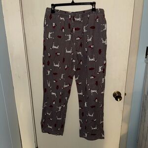 Gray Pajama Pants with Dog Print